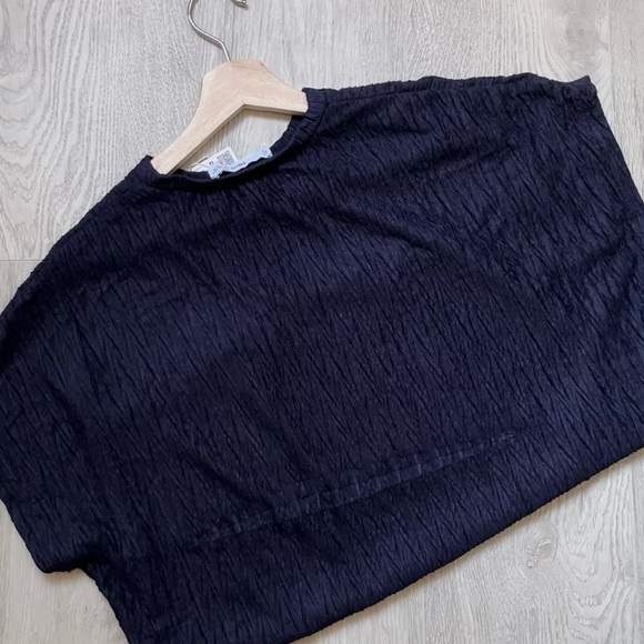 ｛Mango｝Brand New: MANGO,Testured Palazzo Tshirt, Navy blue,M size(Defective) - Picture 8 of 10